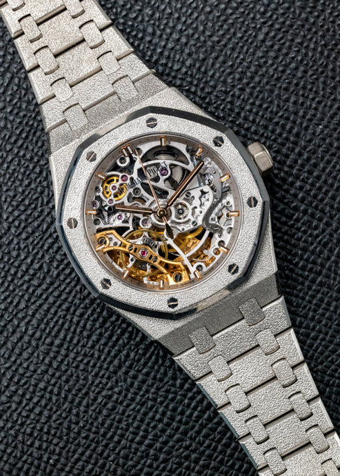 AP Royal Oak Double Balance Wheel Openworked Skeleton 15466BC Frosted White Gold - Image 7