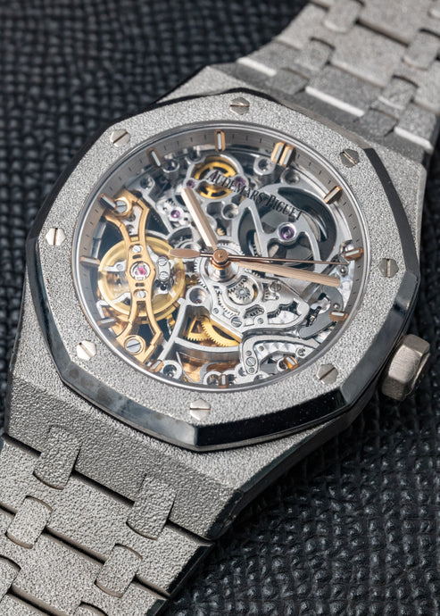 AP Royal Oak Double Balance Wheel Openworked Skeleton 15466BC Frosted White Gold - Image 5