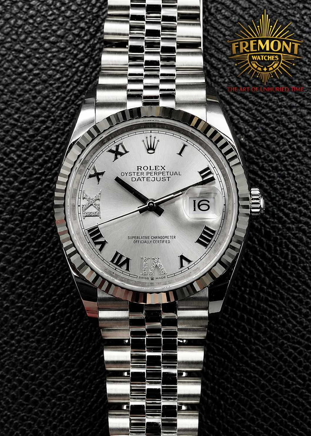 Rolex Datejust 36mm 126234 Silver Diamond Dial luxury watch