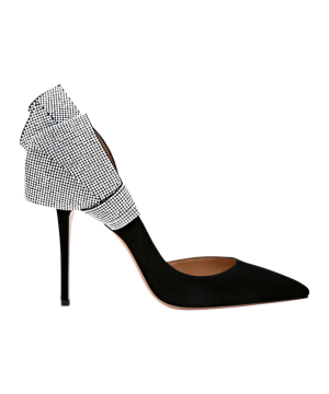 Silver Strived Black Ladies Shoe