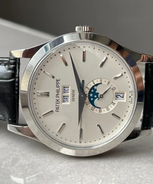 Annual Calendar Moonphase 5396 SS ZF 1:1 Best Edition White/Blue Dial on Black Leather Strap A324
