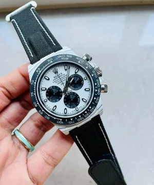Daytona DIW PANDA White Carbon Case and Bezel Noob Best Edition White/Black Dial on Black Nylon Strap SA4130 V2