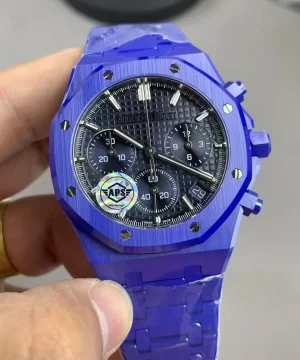 Royal Oak Chrono 26240 Blue Ceramic APSF 1:1 Best Edition Blue Dial On Blue Ceramic Bracelet SA4401 Super Clone