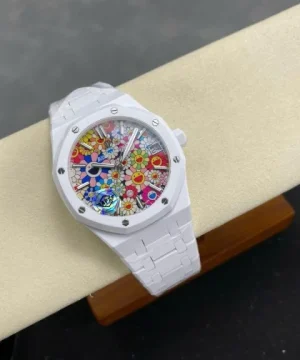 Royal Oak 15500 White Ceramic APSF 1:1 Best Edition Celebration Dial on White Ceramic Bracelet A4401