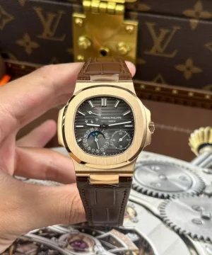 Patek Philippe Nautilus 5712R Gray Dial Leather Strap Engraving Machine 40mm