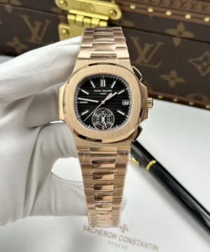 Patek Philippe Nautilus 5980 Black Dial Case Rose Gold 40mm