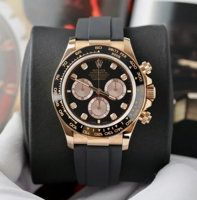 Daytona 126515 AVF 1:1 Best Edition Black/RG Diamonds Dial on Oysterflex Strap DD4131 (Mod)