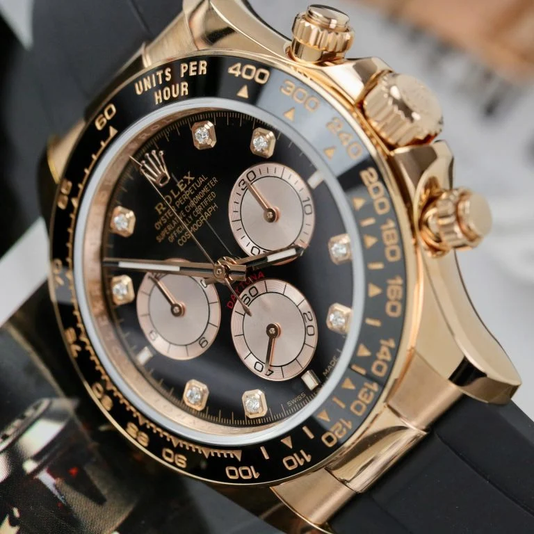 Daytona 126515 AVF 1:1 Best Edition Black/RG Diamonds Dial on Oysterflex Strap DD4131 (Mod) - Image 3