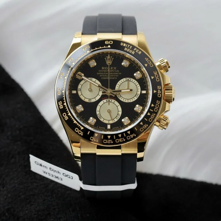 Daytona 126518 AVF 1:1 Best Edition Black/YG Diamonds Dial on Oysterflex Strap DD4131 (Mod)