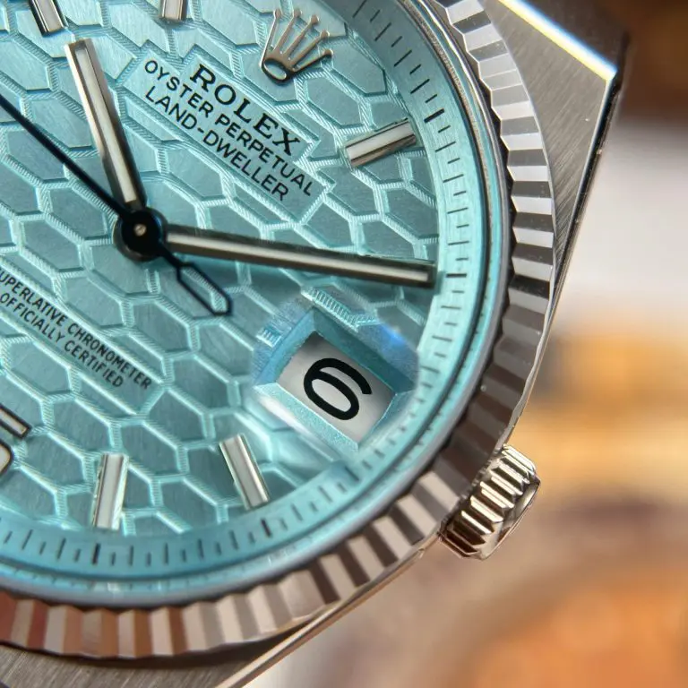 Land Dweller 127336 2F 1:1 Best Edition Ice Blue Textured Dial on SS Bracelet A7135 - Image 2