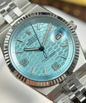 Land Dweller 127336 2F 1:1 Best Edition Ice Blue Textured Dial on SS Bracelet A7135