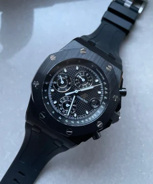 Royal Oak Offshore Chronograph CER Black Dial on Rubber Strap APF A3126 Mod