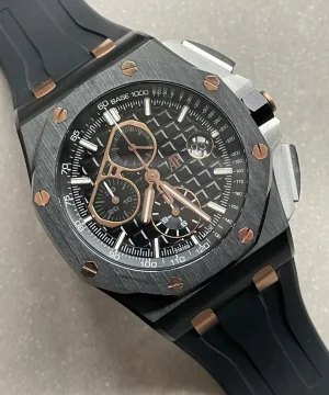 Royal Oak Offshore Chronograph CER Black Dial on Rubber Strap APF A3126 Mod