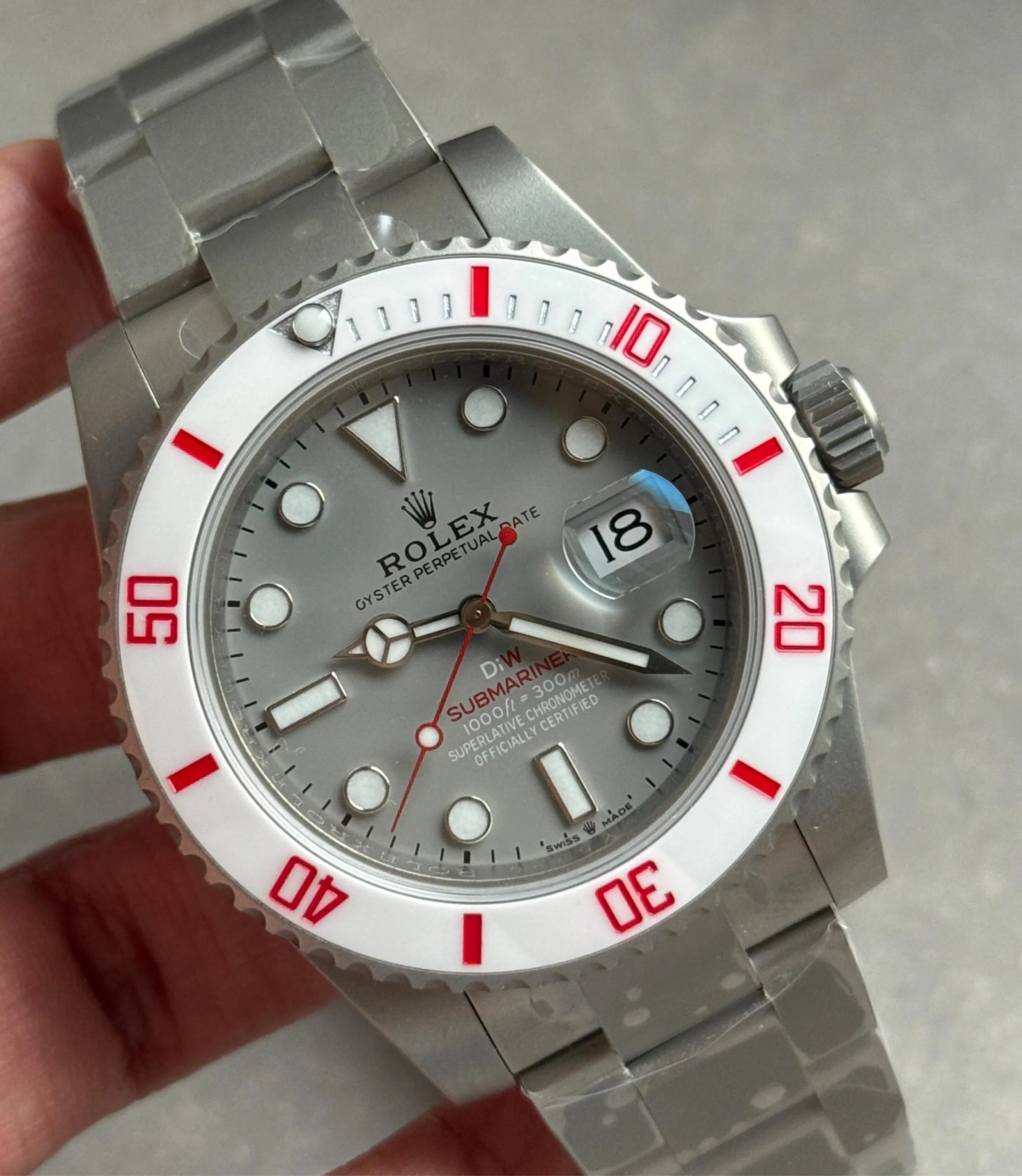 Submariner DIW Sandblasted VSF 1:1 Best Edition Grey Dial on SS Bracelet VS3135 - Image 2