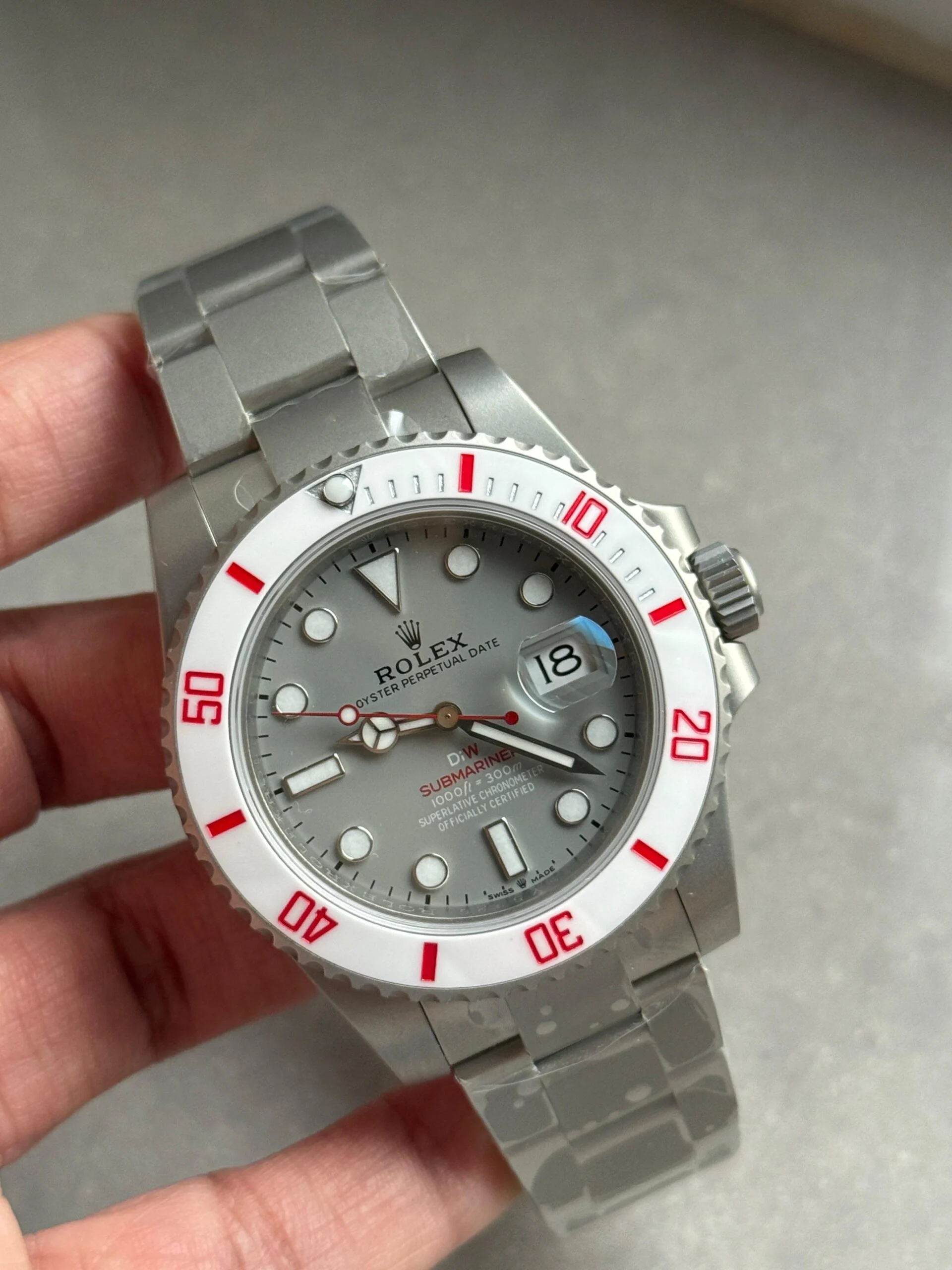 Submariner DIW Sandblasted VSF 1:1 Best Edition Grey Dial on SS Bracelet VS3135