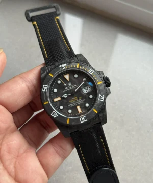 Submariner DIW Carbon VSF 1:1 Best Edition Black/Yellow Dial on Black Nylon Strap VS3135