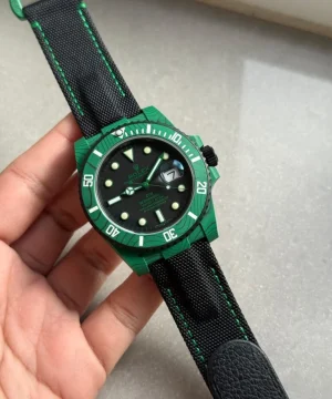 Submariner DIW Green Carbon VSF 1:1 Best Edition Black Dial on Black Nylon Strap VS3135
