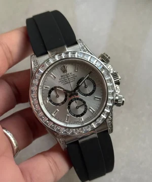 daytona custom daytona 4131 moissanite diamond dial oysterflex barcelet