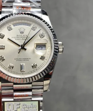 Rolex Day-Date 36 President Day-Date 118239 Silver Diamond Dial White Gold 36mm Box Super Clone