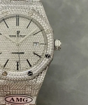 Audemars Piguet Royal Oak 41MM Silver Dial Iced Out 25.25- 15400ST