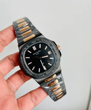 Patek Philippe Nautilus 5711 DIW Carbon DIWF 1:1 Best Edition Black Textured Dial on Carbon/RG Bracelet 324CS
