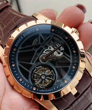 Roger Dubuis Excalibur Rddbex0392 RG BBR Best Edition Skeleton Dial on Brown Leather Strap A2136 Tourbillon